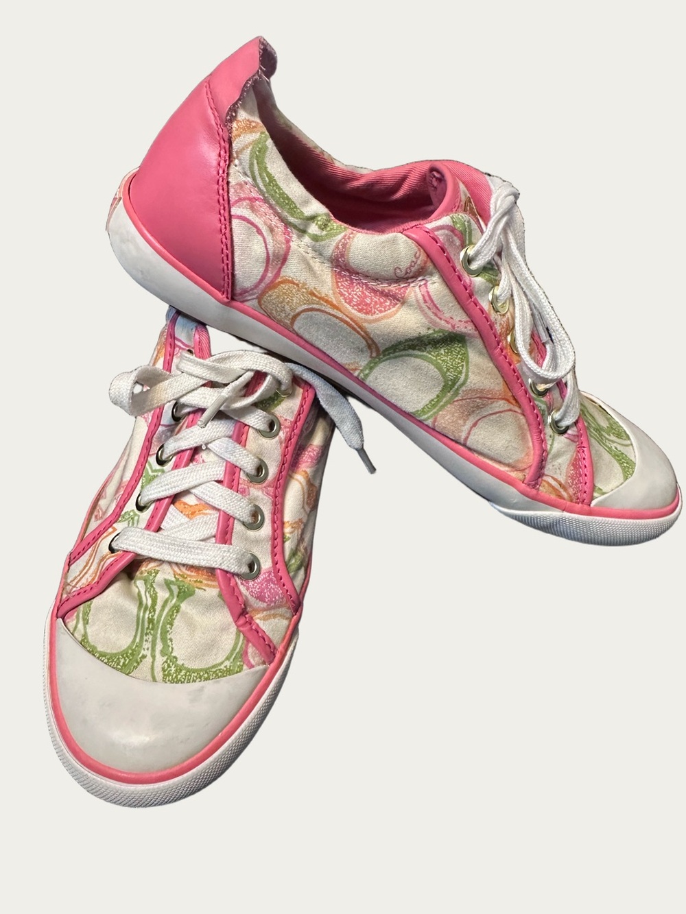 Coach Barrett Low Top Poppy Signature C Pattern in Pink size 9